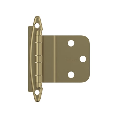 Amerock 3/8in 10mm Inset Non-Self Closing Face Mount Golden Champagne Cabinet Hinge, 1 Pair BPR3417BBZ
