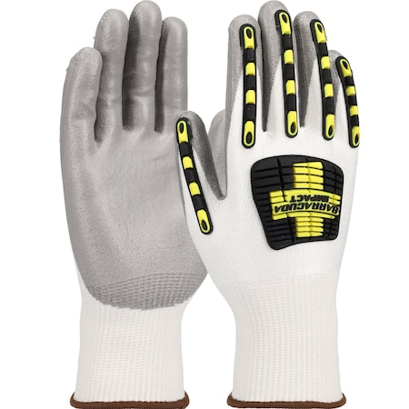 G-Tek Seamless Knit HPPE Blended Glove w/Impact Protection and Polyurethane Coated Palm & Fingers 10551