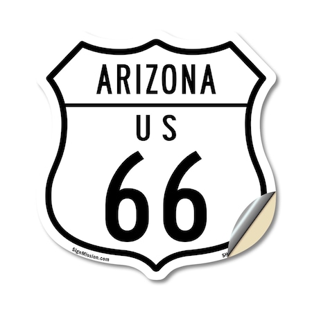 Signmission Arizona Route Marker Shield Sign Us 66, 12 Inch X 12 Inch, Vinyl Decal SHI-D-12-360