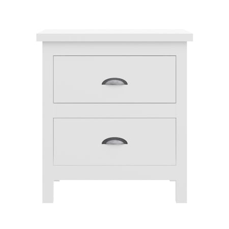 Homeroots 22" Solid Wood Two Drawer Nightstand 518913