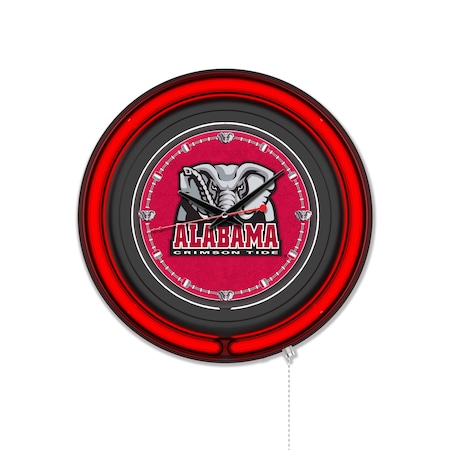 Holland Bar Stool University of Alabama Elephant  15 Double Neon Wall Clock Clk15BK