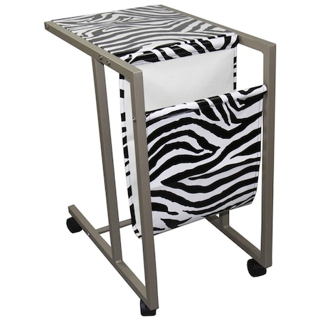 Homeroots 14" Black and White and Silver Metal Writing Desk 469106