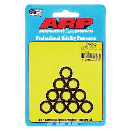 Arp 200-8685 0.37 x 0.62 in. Black Washers Chamfer, 10PK ARP200-8685