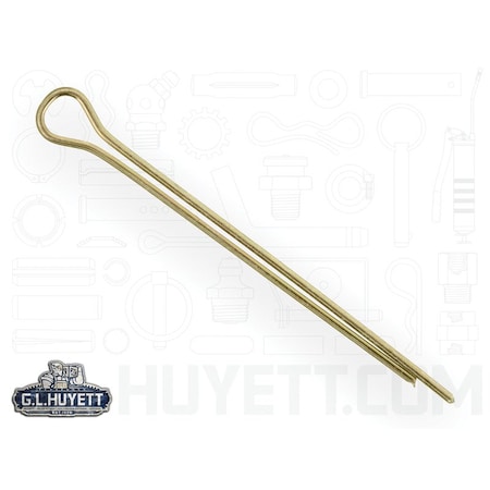 Huyett Cotter Pin, Zinc Yellow Carbon Steel, 0.062 in Dia x 1.250 in Effective Length CPY-062-1250