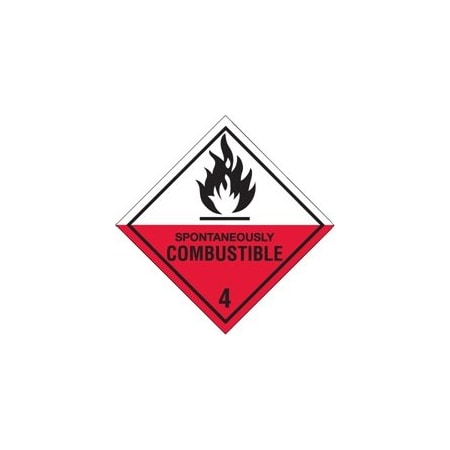 Bubblefast 4 x 4'' - ''Spontaneously Combustible - 4'' Labels BFDL5140