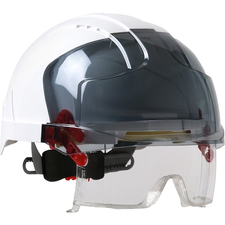 Jsp VISTAlens Type I, Non-vented Industrial Safety Helmet w/Lightweight ABS Shell, Integrated ANSI Z87.1 280-EVLN-01S