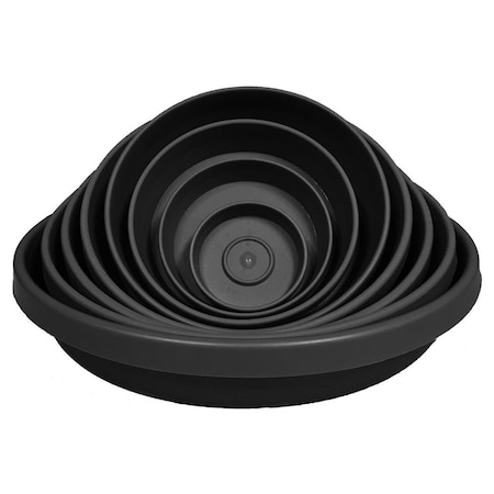 Bbq Innovations 16 in. Terra Plant Saucer Tray, Black BB2797623