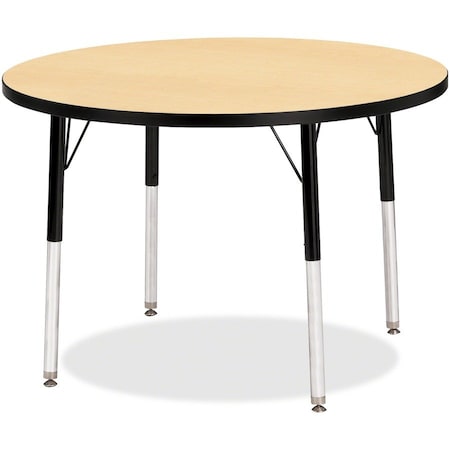 Jonti-Craft Berries Round Activity Table, 36 in. Diameter, E-height, Maple/Black/Black 6488JCE011