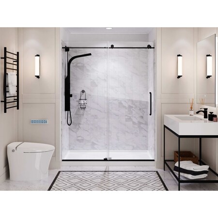 Anzzi ALEXANDER 60 in. x 30 in. Center Drain Shower Base in White SB-AZ101C