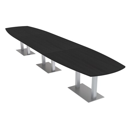Skutchi Designs Arc Rectangle Meeting Room Table, 45 in W, 192 in L, Black HAR-AREC-48X192-DOU-U999ST19