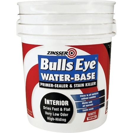 Zinsser Bulls Eye 0 Primer and Sealer, Flat, White, 5 gal, Can 2240