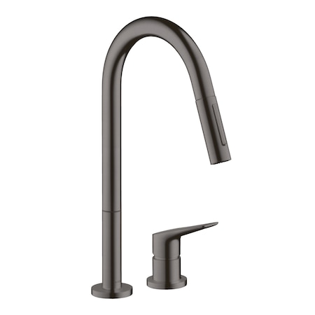 Axor Citterio M 2-Hole Single-Handle Kitchen Faucet 2-Spray Pull-Down, 1.75 GPM in Brushed Black Chrome 34822341