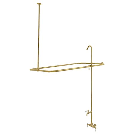 Kingston Brass Tub Wall Mount Tub Faucet with Shower Enclosure, Brushed Brass CC63T7