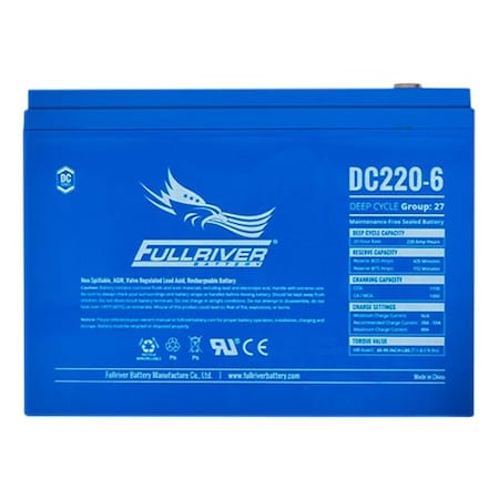 Fullriver 6V 220Ah Deep Cycle AGM Battery Group 27 DC220-6
