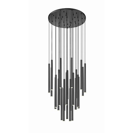 Z-Lite Forest 27 Light Chandelier, Matte Black, 36 In W x 23.75 In H 919MP24-27R-MB-LED