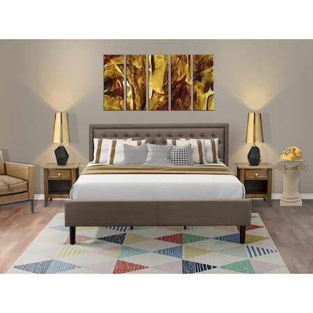 East West Furniture 3 Piece Kendall Bedroom Set - Black KD18K-2GA08