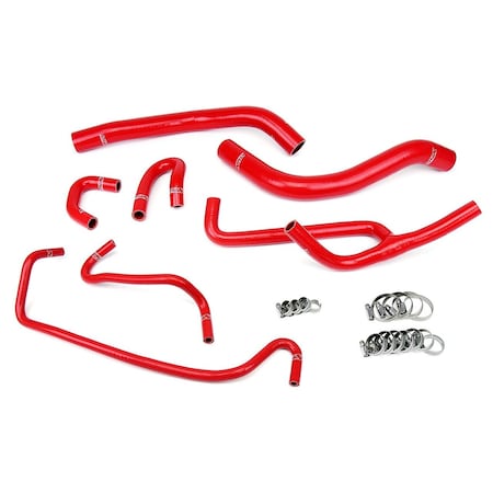 Hps Performance High Temp Reinforced Silicone Radiator and Heater Coolant Hose Kit, Red,  57-1506-RED