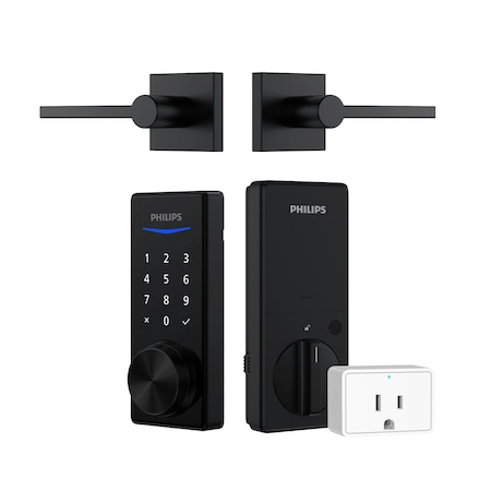 Philips Bluetooth Touchscreen Smart Deadbolt with Wi-Fi Bridge with Lever DDL24015HBGCLB