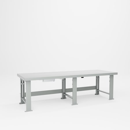 Pucel Steel Top Hydraulic Bench, 96 in W x 34 in D x 29-41 in H, Red HBS-3496-E12