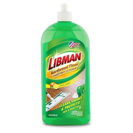 Libman Floor Cleaner, 32 oz, Bottle, Liquid, Citrus, Clear 2065