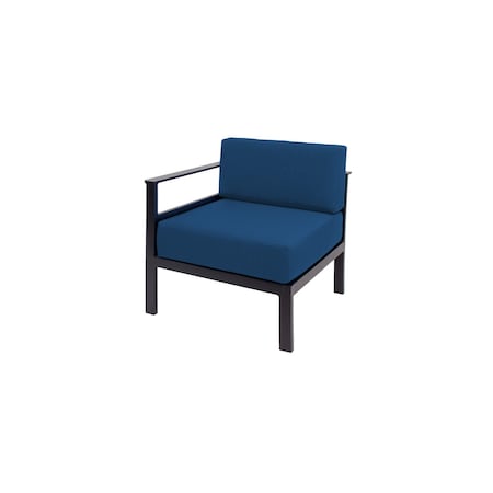 Bfm Seating Belmar Right Arm Sofa Section with Sunbrella cushions, Sand Black Frame PH6101BL-R-14066