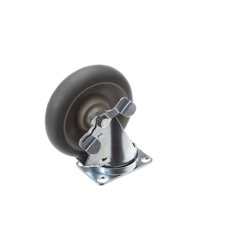 Vollrath Caster with Brake, Swivel Plate, 5in, Single 21590-1