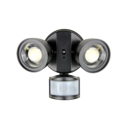 Maxlite SECURITY LIGHT WITH MOTION SENSOR, ADJUSTABLE BEAM 2 HEAD, 25W, 120V, BLACK MSL2HAL