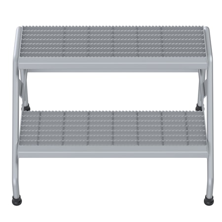 Vestil Aluminum Step Stand, 2 Step, Welded, 2 Steps, 20 Overall Height, Aluminum, Silver SSA-2W