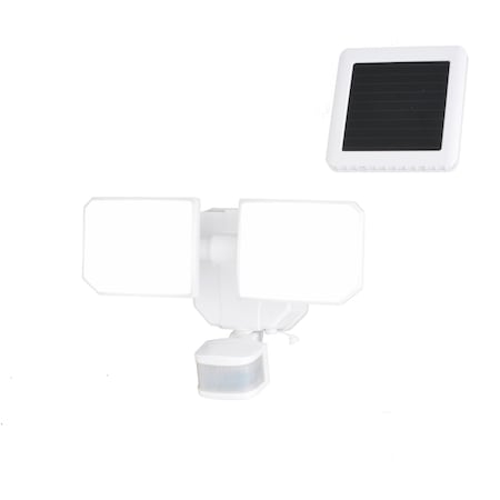 Vaxcel 2 Light Solar Powered Outdoor Security LED Flood Light White, Motion Sensor, Dusk to Dawn T0722