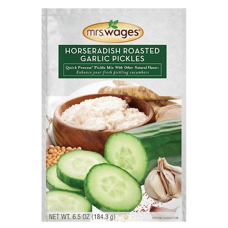 Mrs. Wages Quick Process Pickle Mix, Horseradish Roasted Garlic Flavor, 6.5 oz W667-J7425