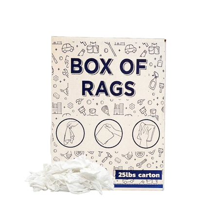 Supremeplus New White Knit T-Shirt Cleaning Rags, 25 lbs. Box SP-5848