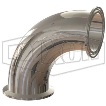 Dixon T2CMP BioPharm Line High Purity Bradford Pipe Elbow, 4 in Nominal, Clamp End Style, 316L Stainless S T2CMP-400PM