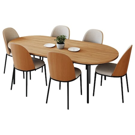 Leisuremod 70.9 in W, 29.5 in L, Manufactured Wood/Steel/Velvet, Natural Wood/Beige TT70-CNW18-BG