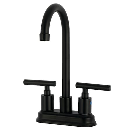 Kingston Brass Double-Handle 4" Centerset Bar Faucet, Matte Black KB8490CML