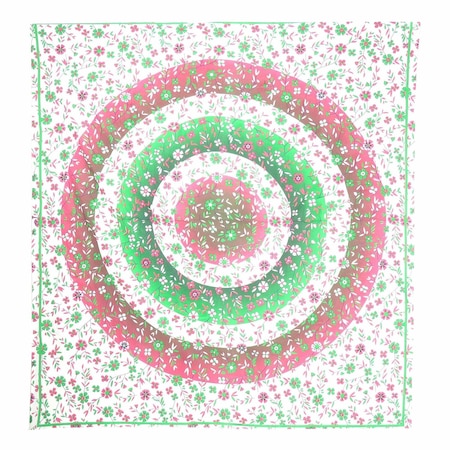 Homeroots 88" X 84" Green Red And White Floral Cotton Hanging Tapestry 397432