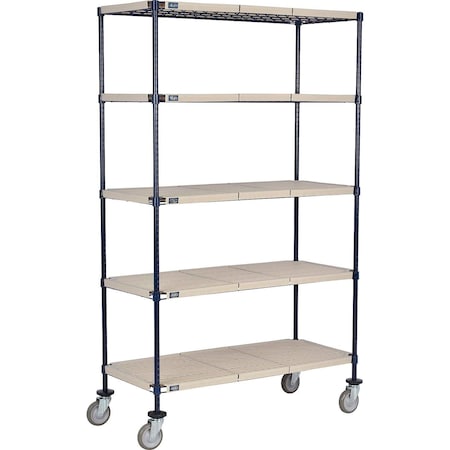 Global Industrial Nexel 5 Shelf Truck, Nexelite, 30"W x 21"D x 60"H, Polyurethane Swivel Casters B3157120