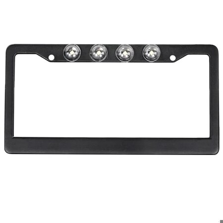 Recon BLACK ALUMINUM LICENSE PLATE FRAME WITH FOUR 6000K XML CREE LED REVERS 264310BK