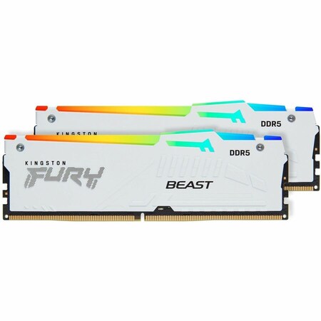 Kingston 64GB 6400MT/s DDR5 CL32 DIMM (Kit of 2) FURY Beast White RGB EXPO KF564C32BWEAK2-64