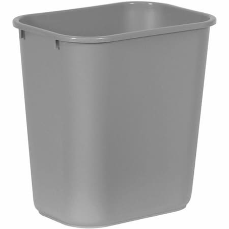 Rubbermaid Commercial Rectangular Wastebasket, 7 gal, LLDPE, Open Top, Plastic, Gray FG295600GRAY