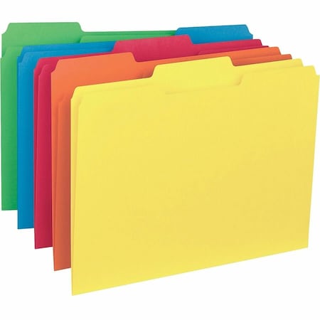 Business Source File Folder, Assorted, Paperboard, PK100 BSN43561