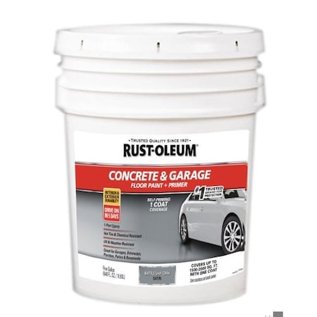 Rust-Oleum 5 gal Concrete and Garage Floor Paint, Satin Finish, Battleship Gray 320172