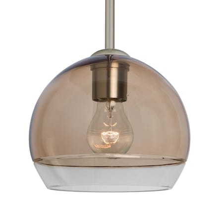 Besa Lighting Besa Ally 8 Stem Pendant, Smoke/Clear, Satin Nickel Finish, 1x 60W MAX E26 Base 1TT-ALLY8SM-SN