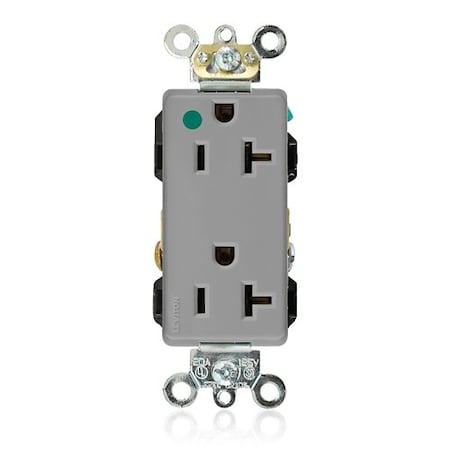 Leviton PlugsandReceptacles, 20A, 125VAC, Gry, Nylon 16362-HGG