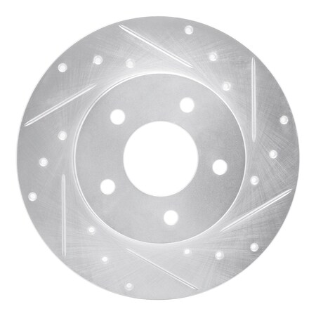 Dynamic Friction Co DFC Brake Rotor - Drilled and Slotted - Silver 631-52010R