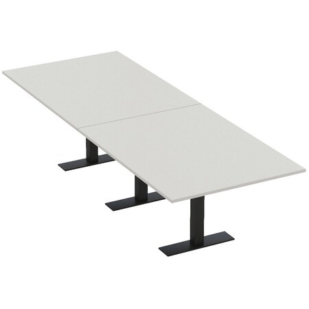 Skutchi Designs 10ft Rectangular Conference Table With Power | Harmony Series | 10 Person Meeting Room Table HAR-REC-48x120-T.BK-U779-NA