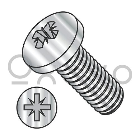 M2.5-0.45X35 Din 7985A Metric Pozi Type-Z Pan Machine Screw Full Thrd 18 8 Stainless Steel, 3000PK
