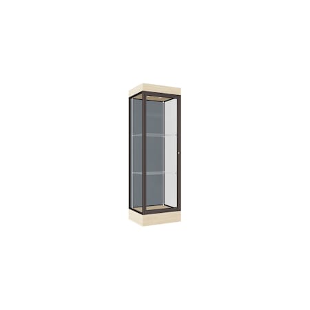 Ghent Lighted Floor Display Case 24x76x20, 6" Base, Bronze 91LFBS-BZ-BGW