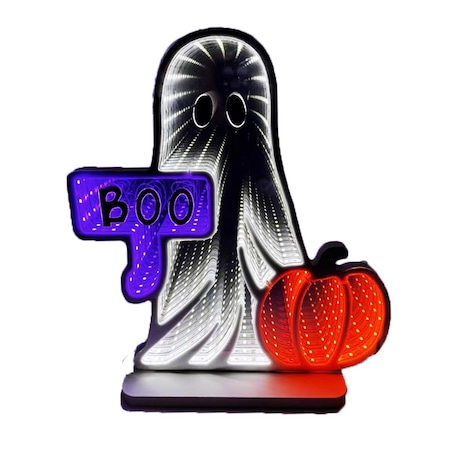 Celebrations Orange 149 ct 12 in. LED Prelit Ghost Halloween Decor NB605911