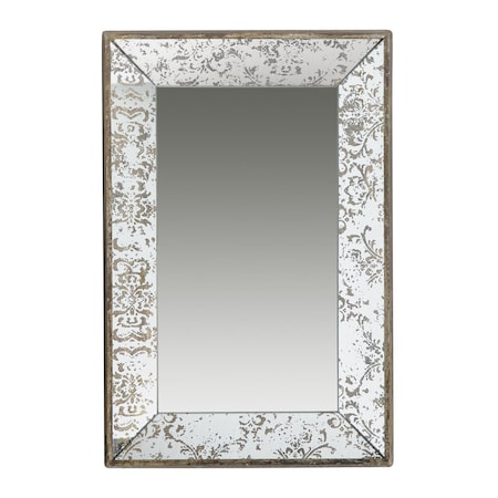 Homeroots 24" Silver Glass Framed Accent Mirror 484983