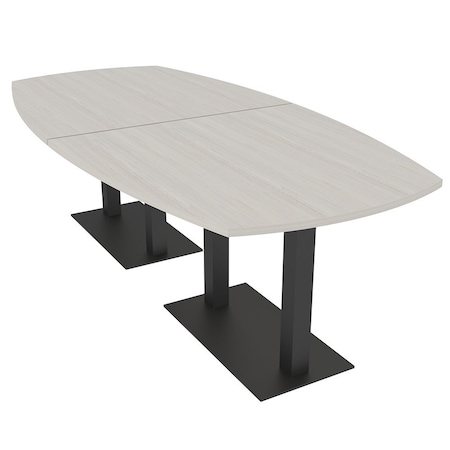 Skutchi Designs Arc Rectangle Meeting Room Table, 45 in W, 96 in L, Ivory HAR-AREC-48x96-DOU.BK-K458